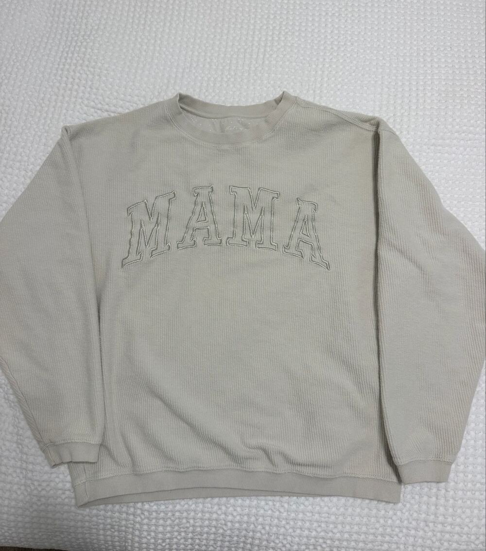 State of Mine MAMA Ribbed Crewneck Sweatshirt - Medium